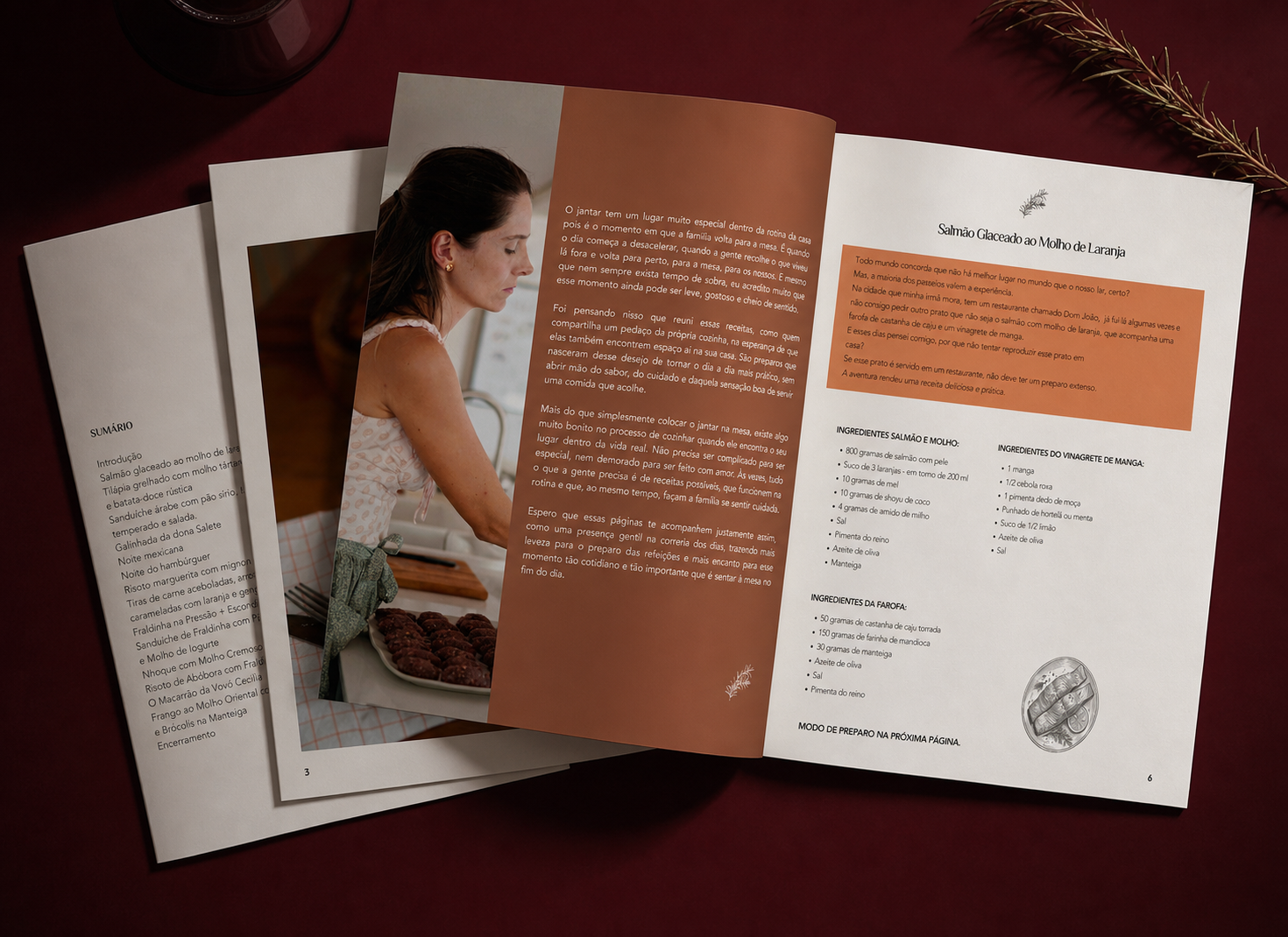 Mockup editorial do ebook Jantar em 30min com páginas internas